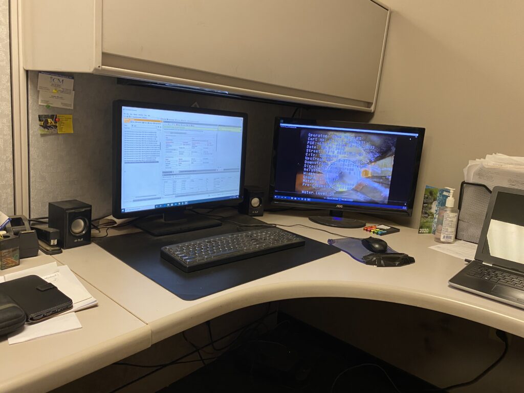 View at a workstation in MME data room